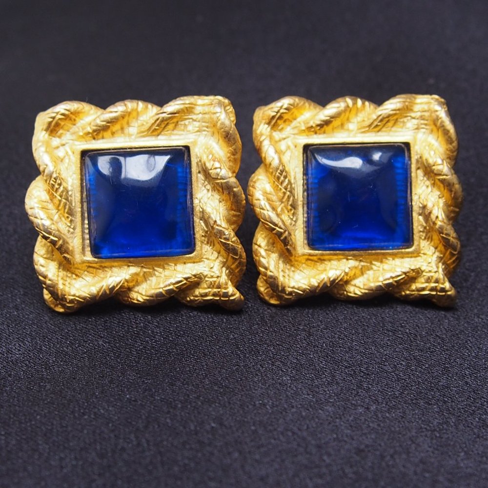 Ann Taylor Brushed Gold Brass Statement Earrings - Picture 1 of 8